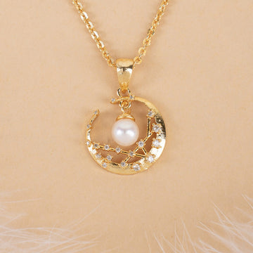 Crescent Moon Pearl Pendant