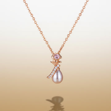 Beauty And The Beast Enchanted Rose Pearl Pendant