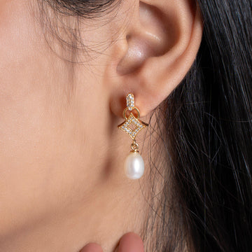 Timeless Square Pearl Earring