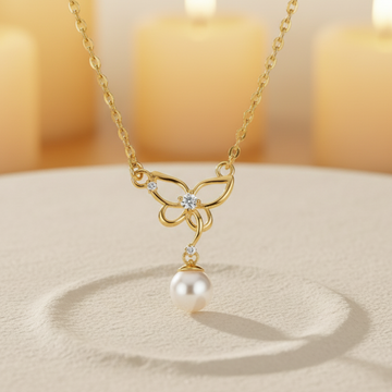 Blush Butterfly Pearl Pendant