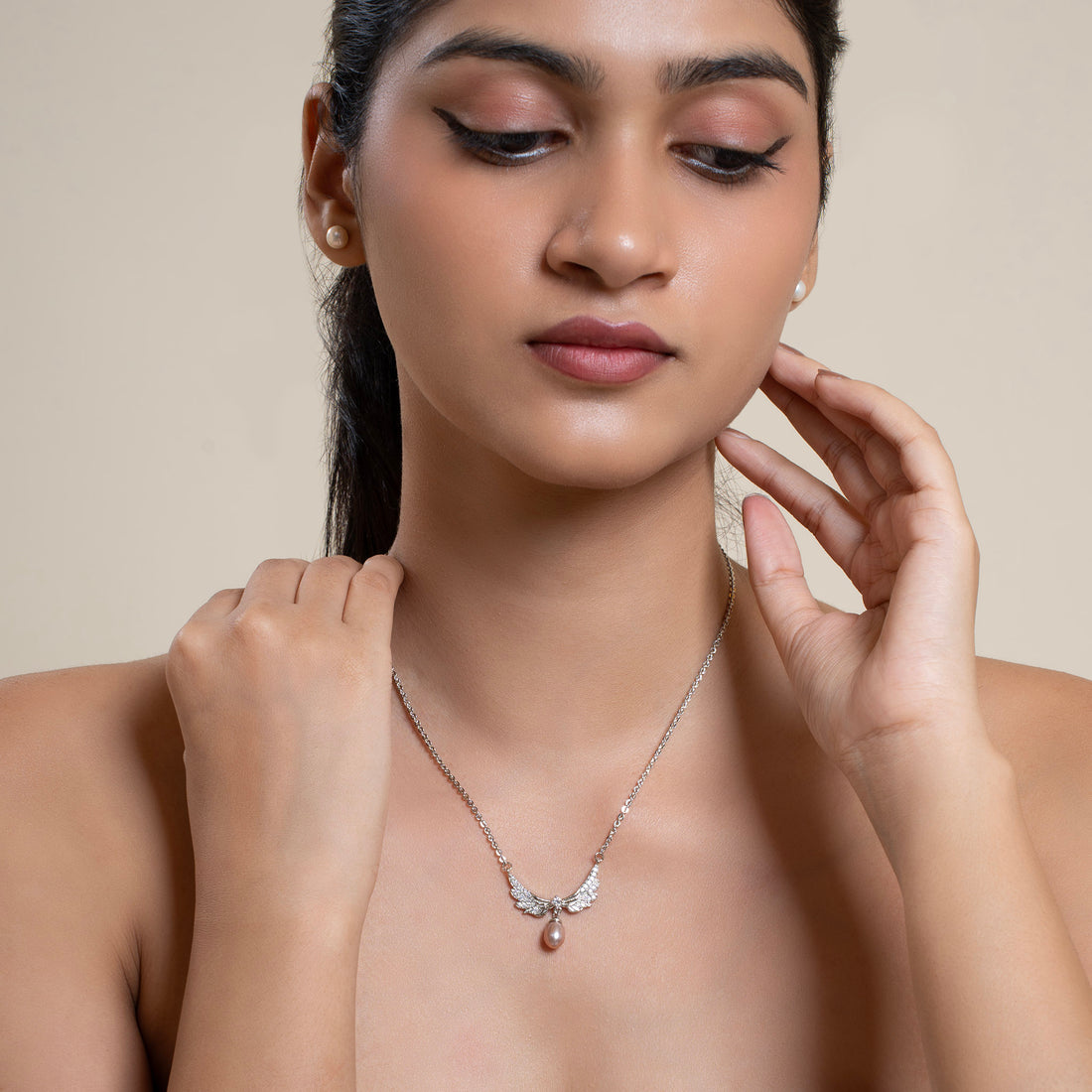 Angel Wing Pearl Pendant