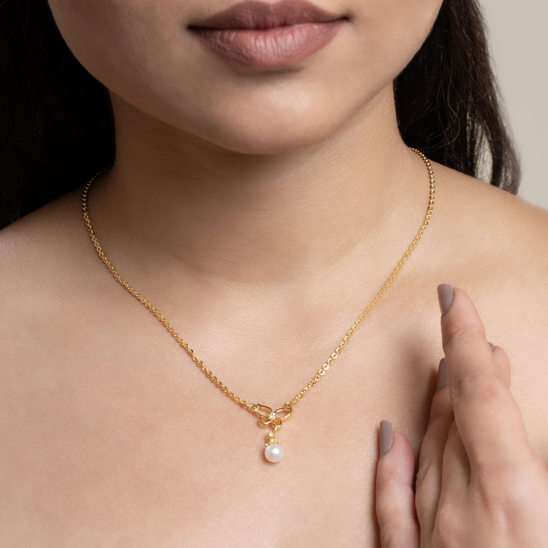 Blush Butterfly Pearl Pendant