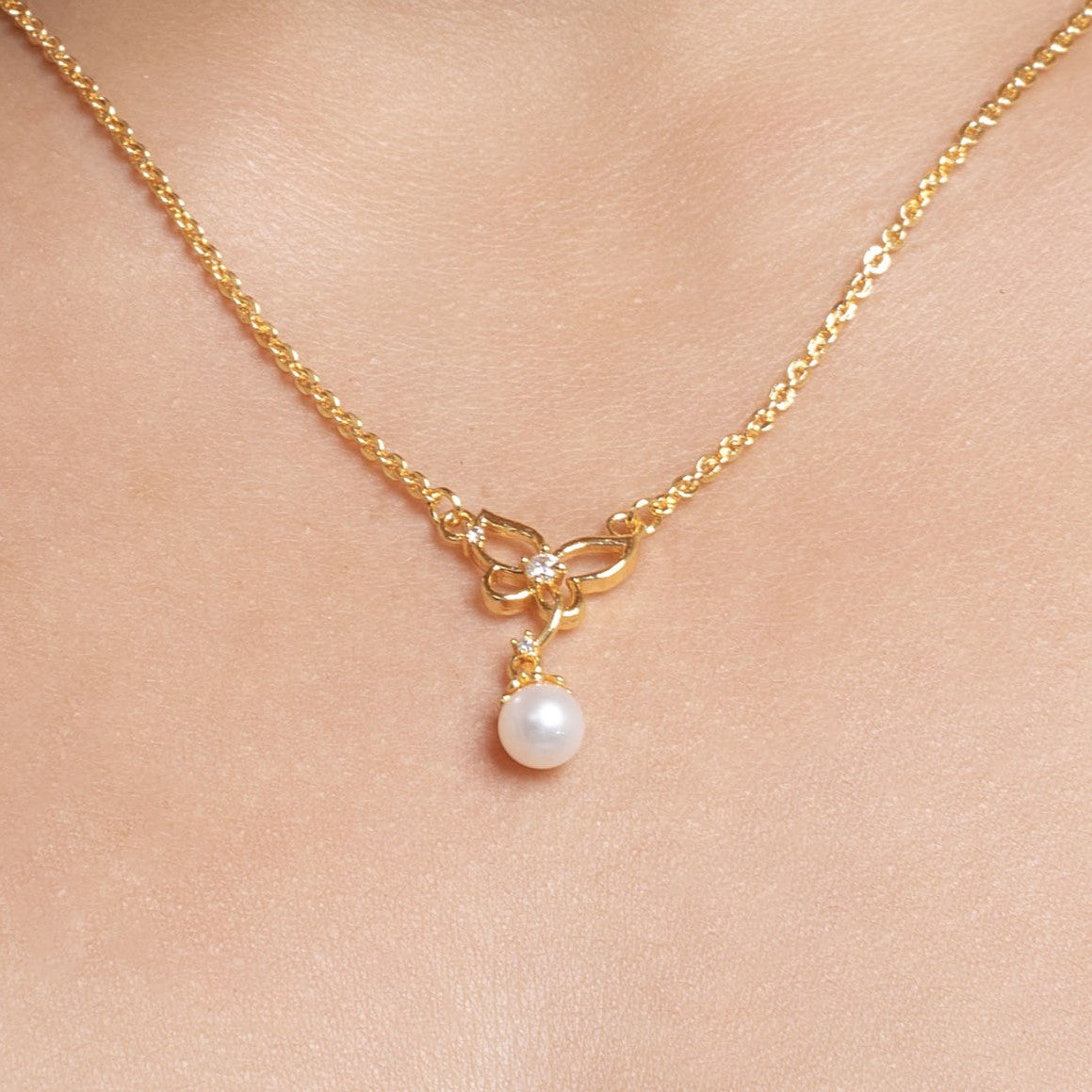 Blush Butterfly Pearl Pendant