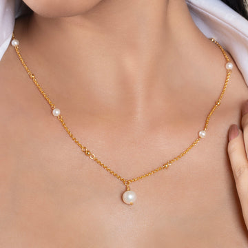 Celestial Pearl Chain Necklace