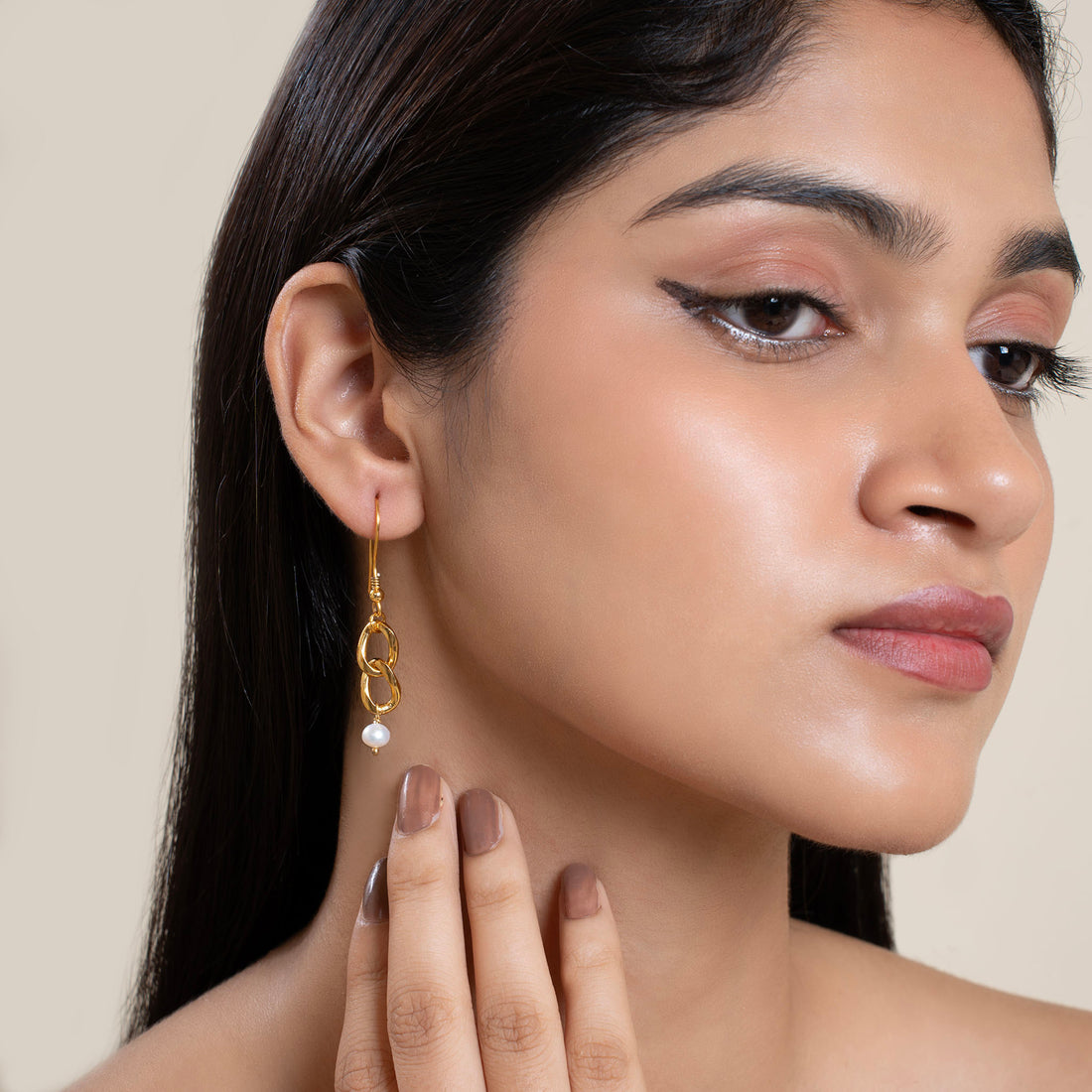 Chunky Chain Pearl Earring