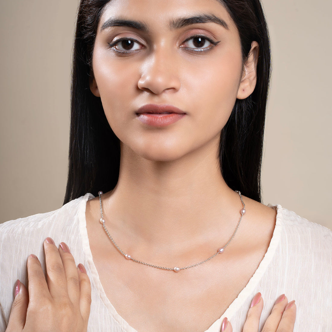 Classic Chain Pearl Necklace