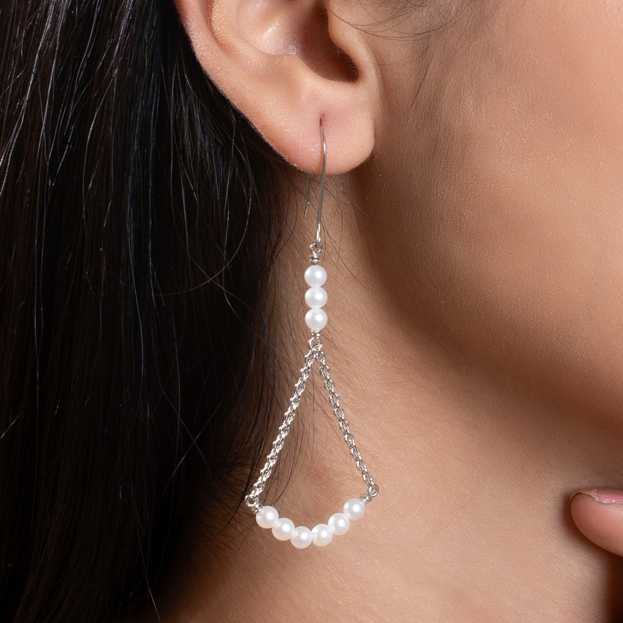 Clustered Teardrop Pearl Earring