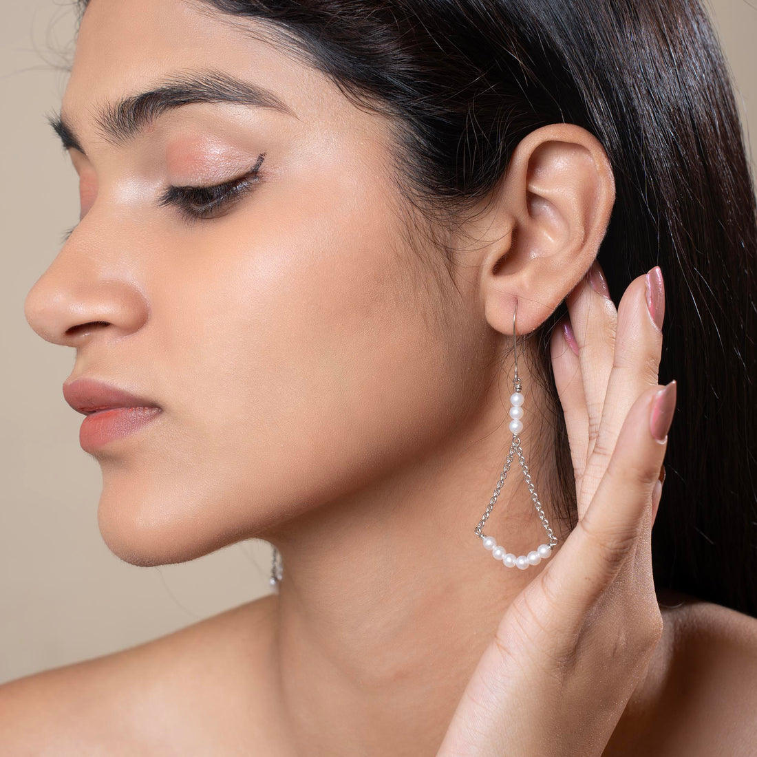 Clustered Teardrop Pearl Earring