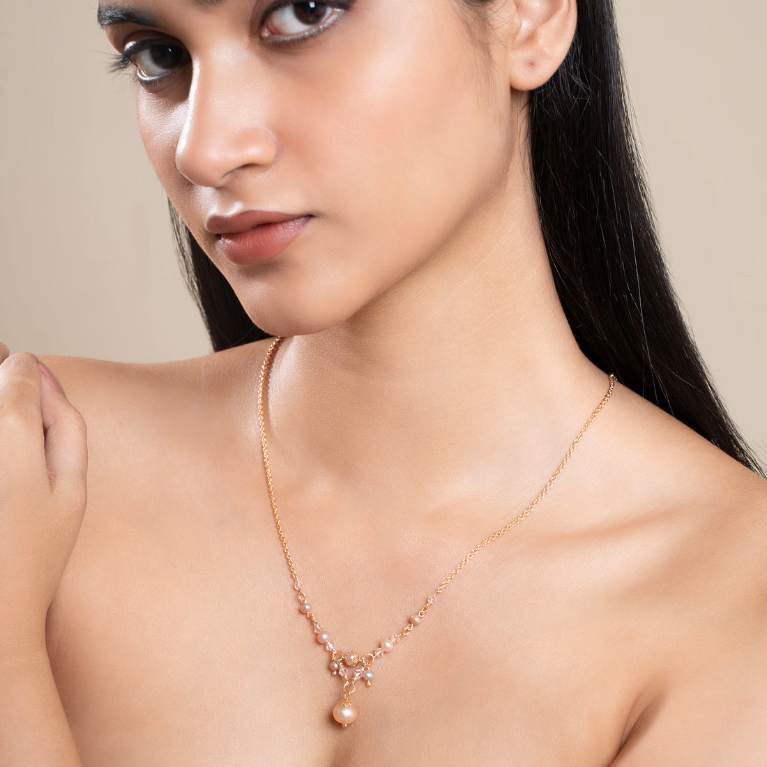 Dainty Bead & Pearl Necklace