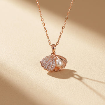Serene Seashell Pearl Pendant