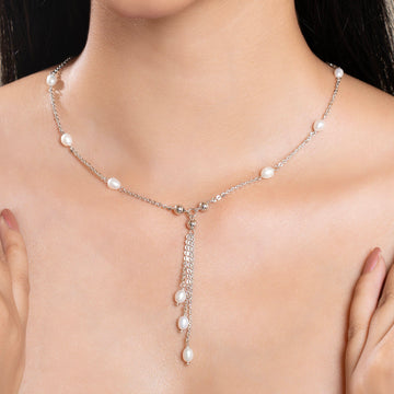Interlocking Chains Tassel Necklace