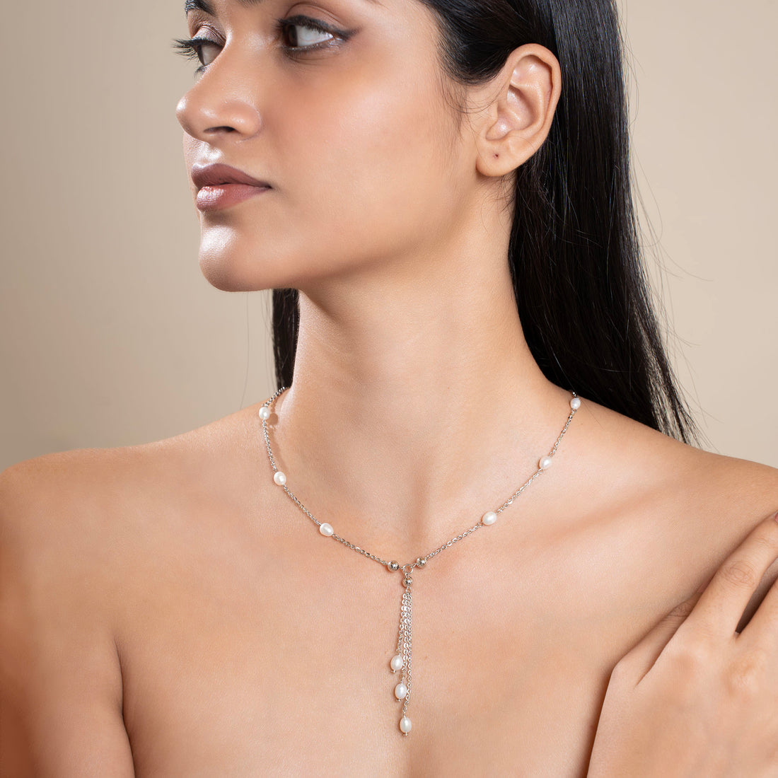 Interlocking Chains Tassel Necklace