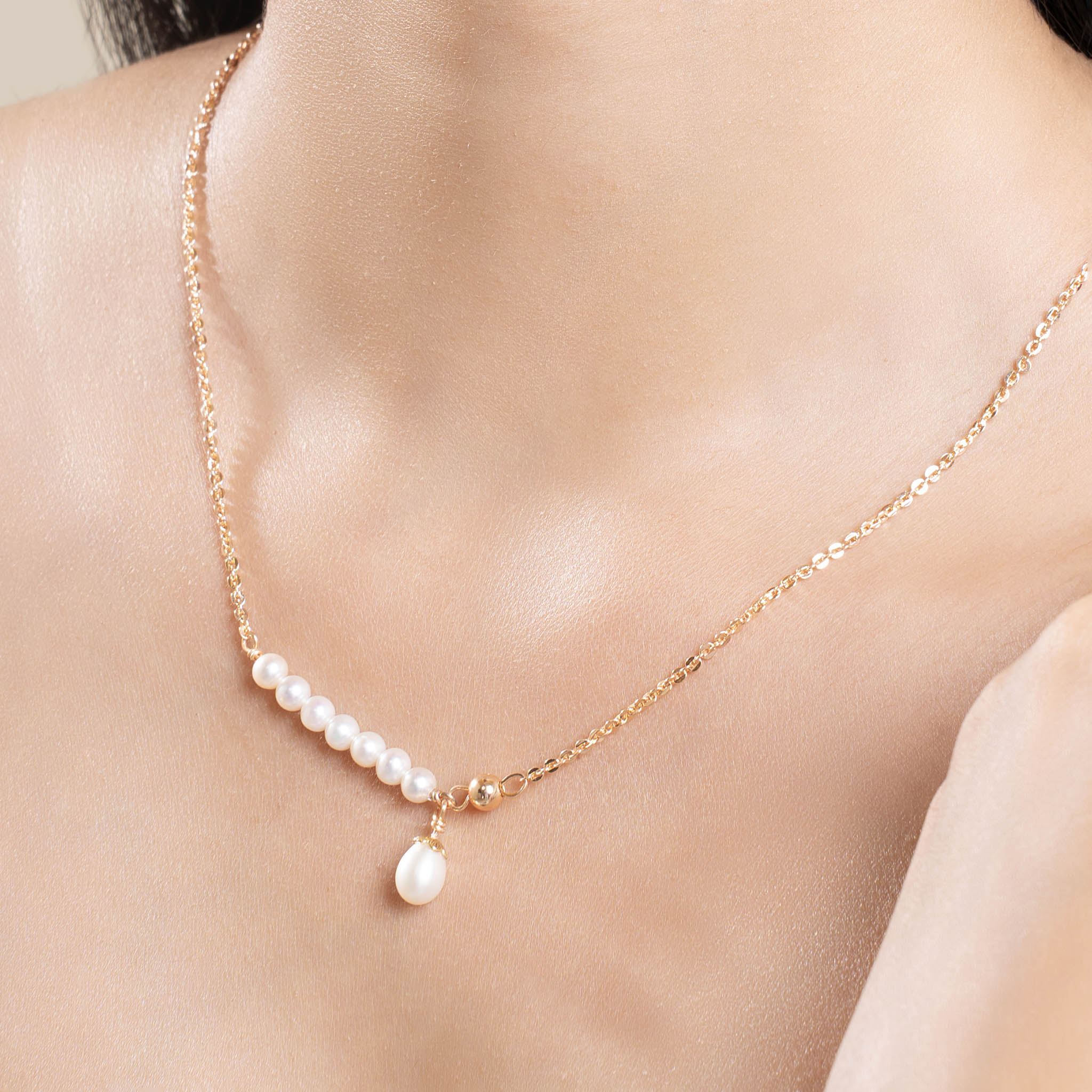 Offset Pearl Necklace