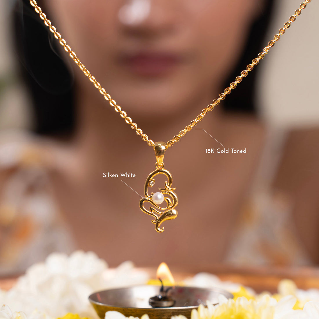 Sacred Ganesha Pearl Pendant
