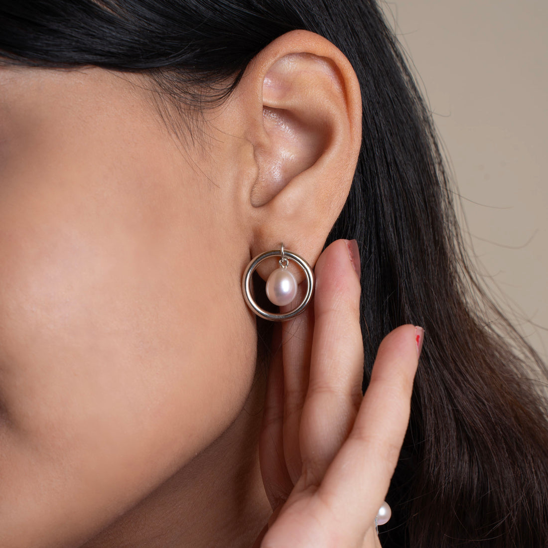Statement Pearl Hoop Earring