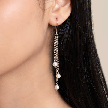 Triple Pearl Drop Earring