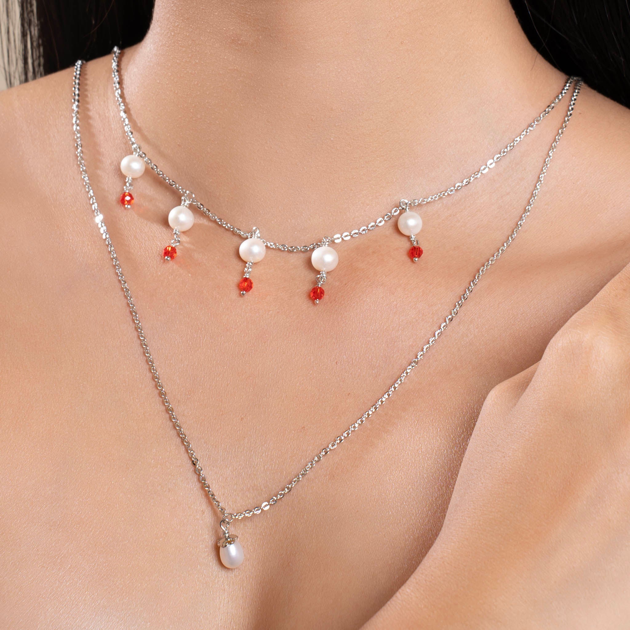 Twilight Layerd Pearl Necklace