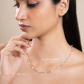 Contemporary pearl necklace in 925 sterling silver