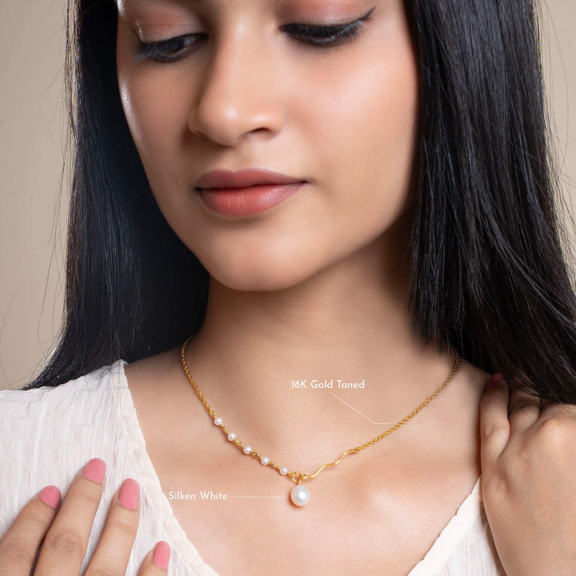 Pearl necklace for girlfriend gift elegant modern jewelry