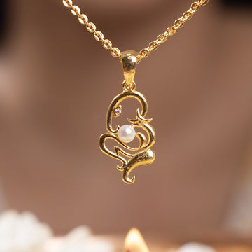 Sacred Ganesha Pearl Pendant (Textured Finish)
