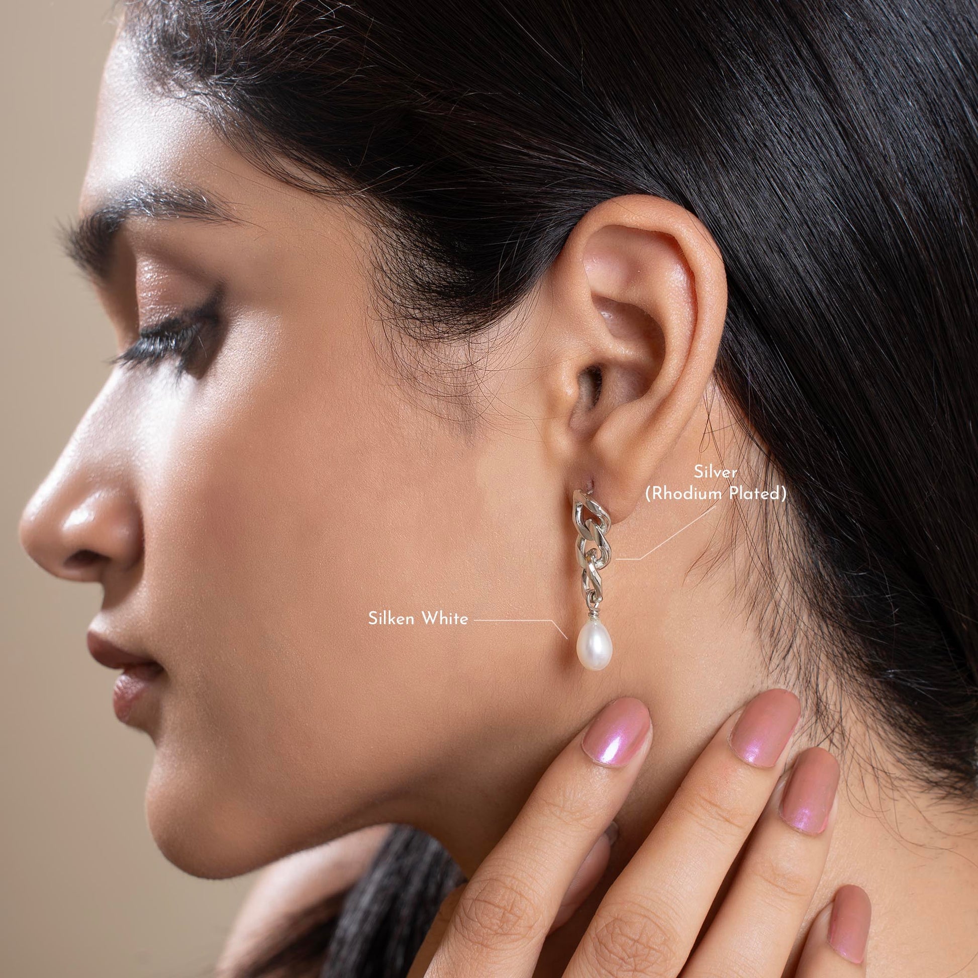 925 silver pearl drop earrings for women premium design