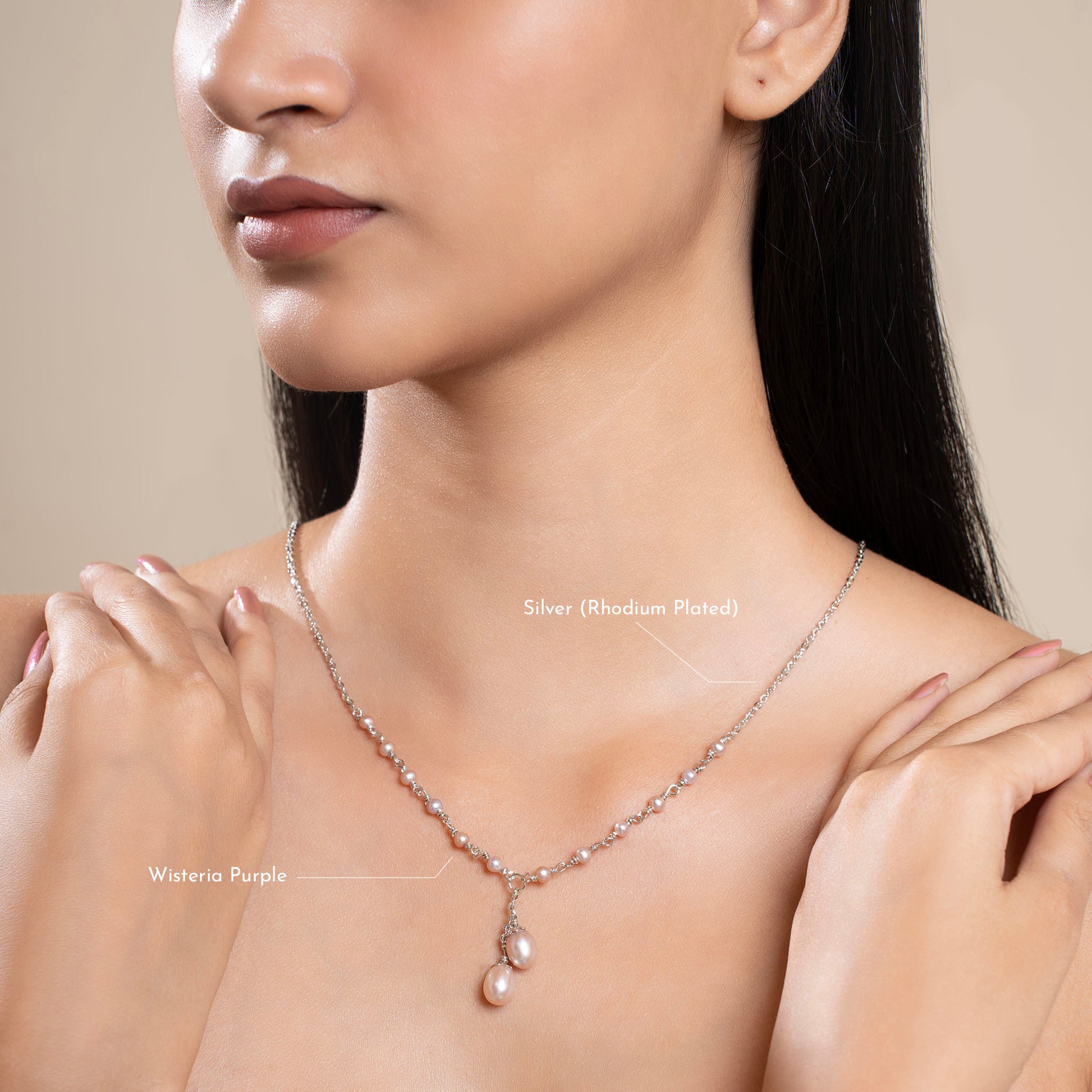 Women whispering twin pearl necklace review look minimal tiny pearl necklace styling